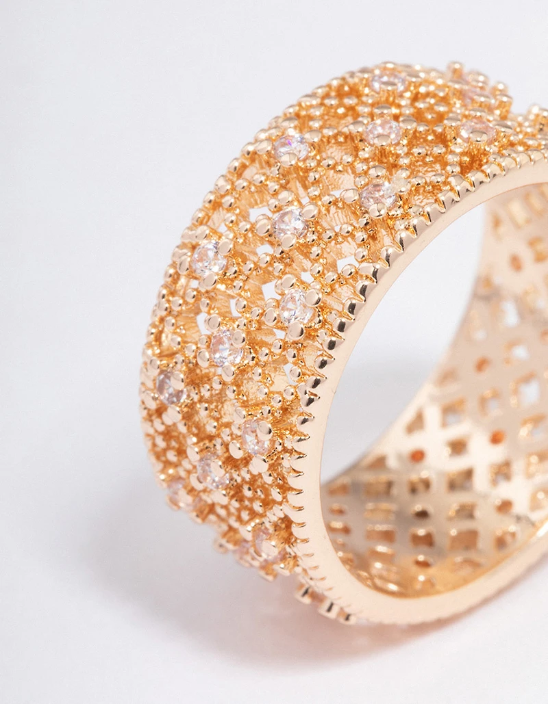 Gold Filigree Band Ring