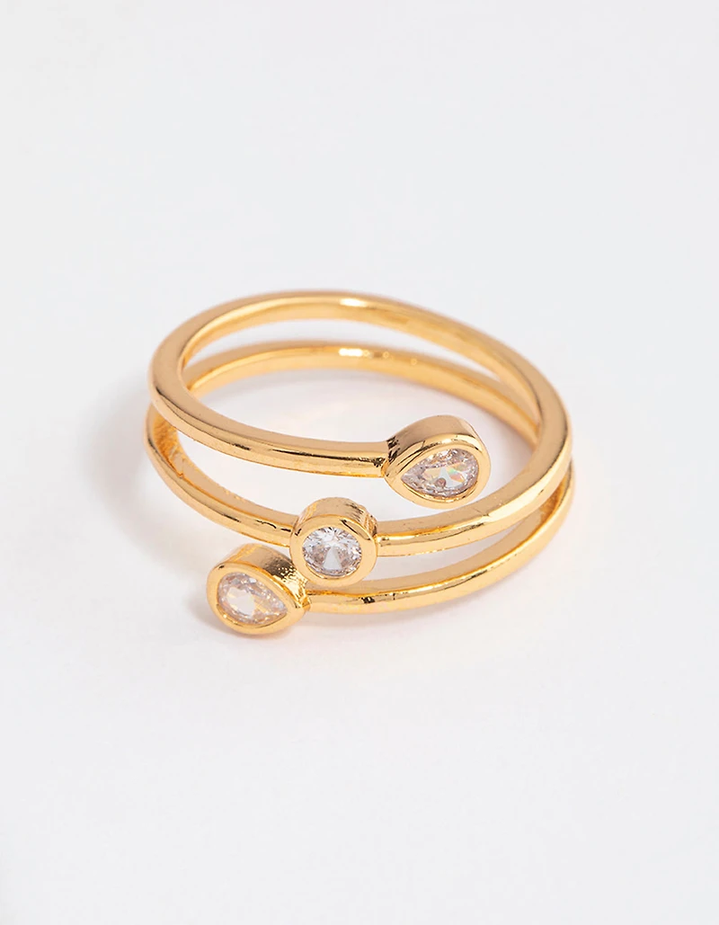 Bague multi-formes plaquée or