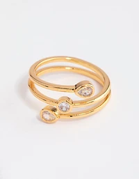 Bague multi-formes plaquée or