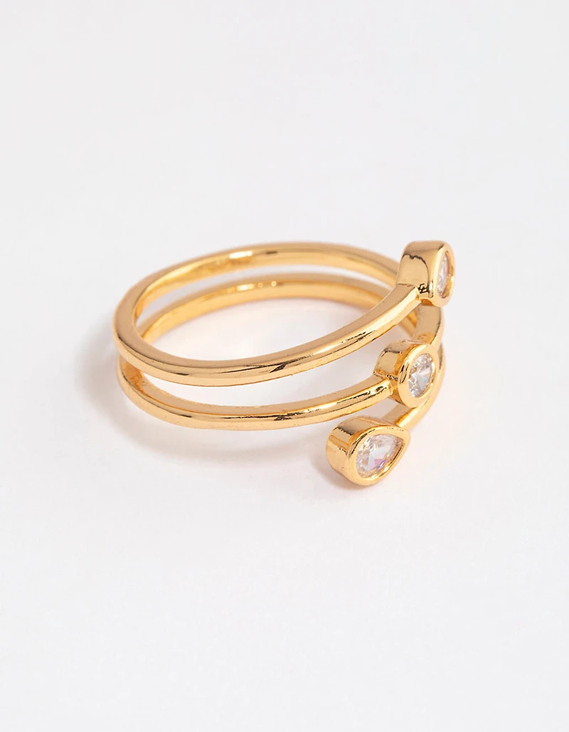 Bague multi-formes plaquée or