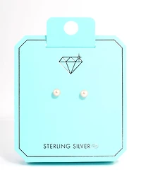 Sterling Silver Pink Pearl Stud Earrings