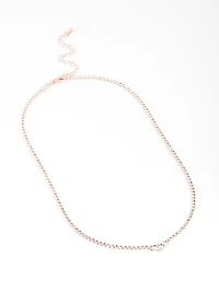 Rose Gold Cupchain Diamante Necklace