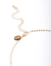 Gold Asymmetrical Butterfly Necklace