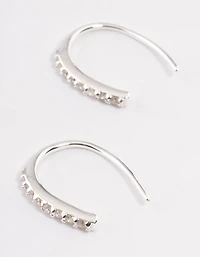 Sterling Silver Cubic Zirconia Hook Drop Earrings