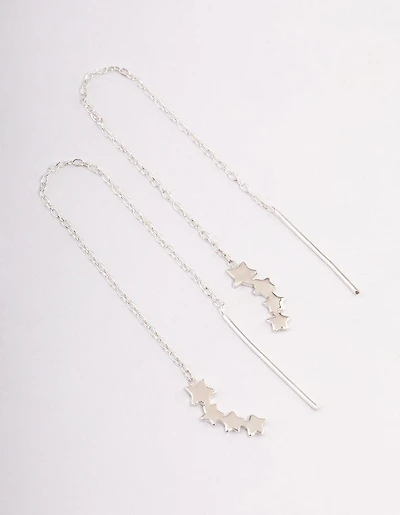 Sterling Silver Star Threader Earrings