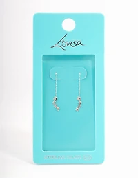 Sterling Silver Star Threader Earrings
