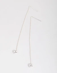 Sterling Silver Ball Threader Earrings