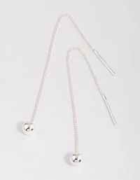 Sterling Silver Ball Threader Earrings