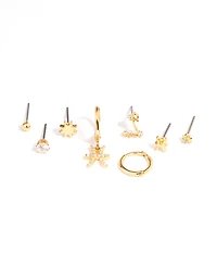 Gold Plated Pisces Star Sign Ear Stackers