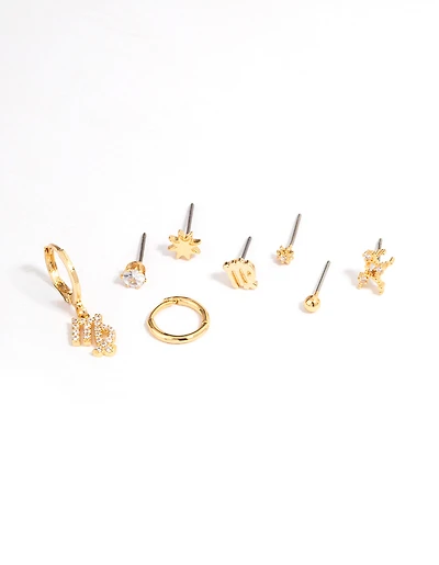 Gold Plated Virgo Star Sign Ear Stackers