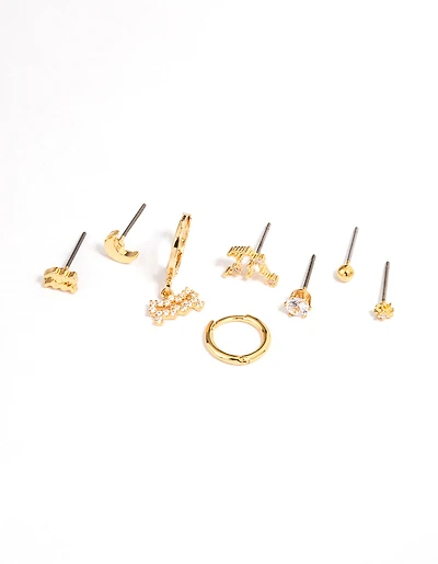 Gold Plated Aquarius Star Sign Ear Stackers