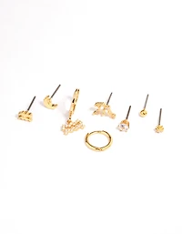 Gold Plated Aquarius Star Sign Ear Stackers