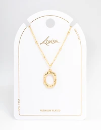 Letter 'O' Gold Plated Bamboo Initial Necklace