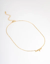Gold Plated Scorpio Script Pendant Necklace