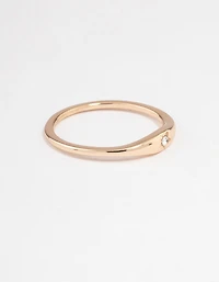 Gold Solitaire Tapered Ring