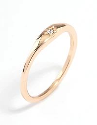 Gold Solitaire Tapered Ring