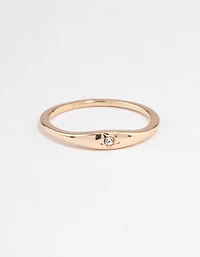 Gold Solitaire Tapered Ring
