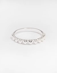 Silver Mini Hearts Ring