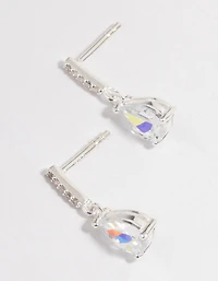 Sterling Silver Teardrop Cubic Zirconia Earrings