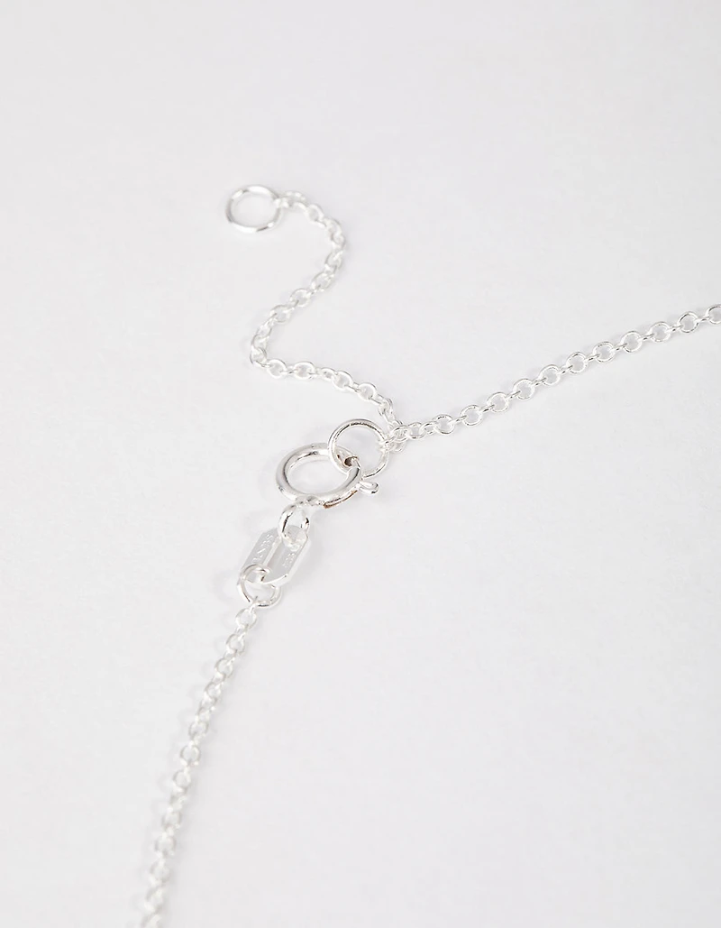 Sterling Silver Pave Cubic Zirconia Heart Necklace