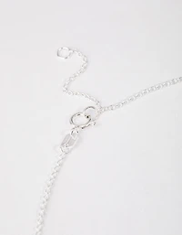 Sterling Silver Pave Cubic Zirconia Heart Necklace