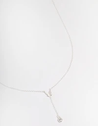 Sterling Silver Butterfly Cubic Zirconia Necklace