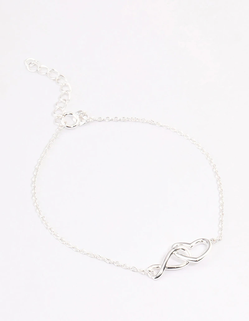 Sterling Silver Heart & Infinity Bracelet
