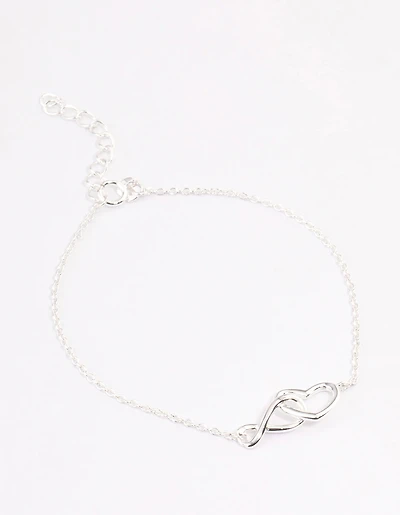 Sterling Silver Heart & Infinity Bracelet
