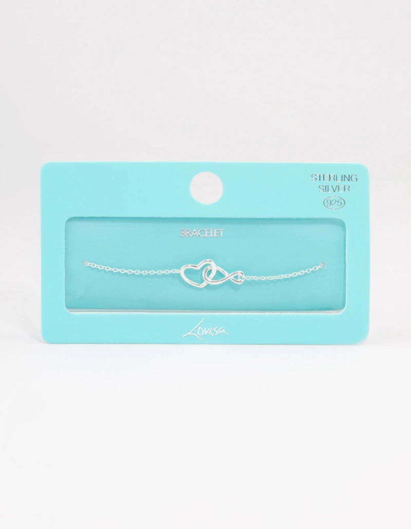 Sterling Silver Heart & Infinity Bracelet