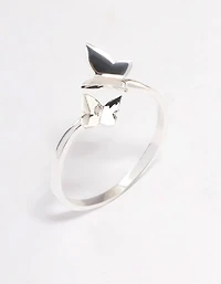 Sterling Silver Double Butterfly Ring