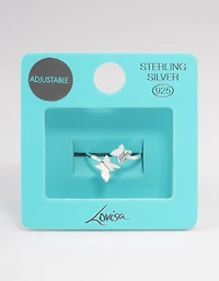 Sterling Silver Double Butterfly Ring