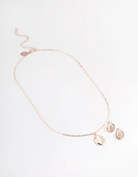 Rose Gold Cateye Pear Jewellery Set