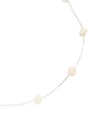 Silver Plated Freshwater Pearl Dotted Fine Necklace