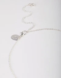 Silver Plated Cubic Zirconia Freshwater Pearl Pendant Necklace
