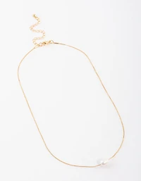 Gold Plated Freshwater Pearl Pendant Necklace
