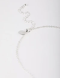 Silver Plated Halo Cubic Zirconia Y-Necklace