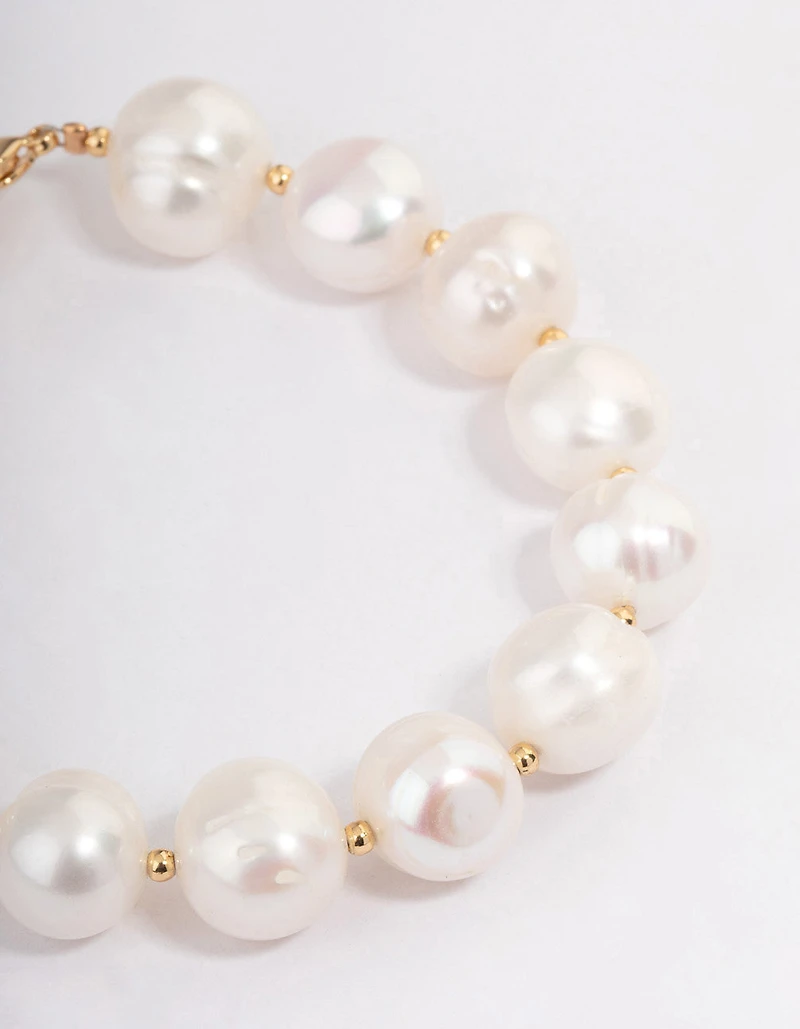 Gold Plated Freshwater Pearl Bracelet