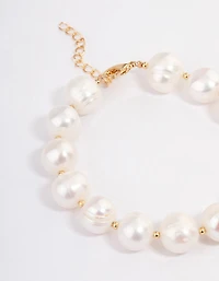 Gold Plated Freshwater Pearl Bracelet