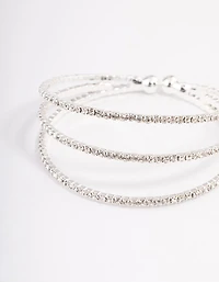 Silver Plated Trio Row Wrist Cuff