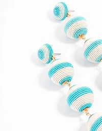 Gold Thread Wrapped Drop Earrings