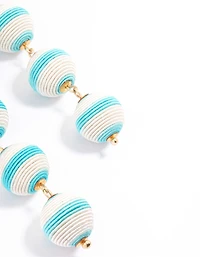Gold Thread Wrapped Drop Earrings