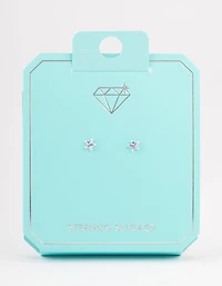 Sterling Silver Cubic Zirconia Star Stud Earrings