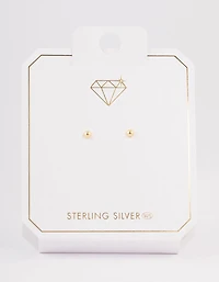 Sterling Silver Ball Stud Earrings - 3mm