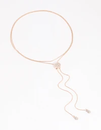 Rose Gold Diamante Adjustable Chain Necklace