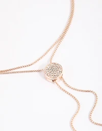 Rose Gold Diamante Adjustable Chain Necklace