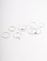 Silver Evil Eye Signet Ring Pack