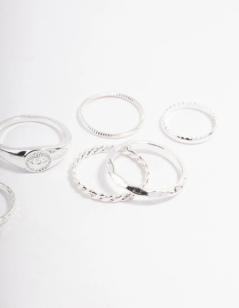 Pack de bagues scélettes Œil Mauvais en Argent