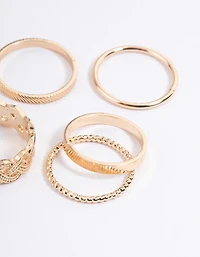 Gold Classic Braid Ring 8-Pack