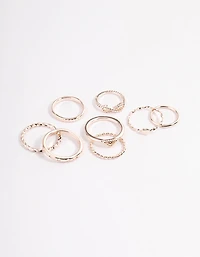 Rose Gold Infinity & Heart Ring 8-Pack