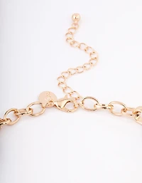 Gold Mixed Oval Link Necklace